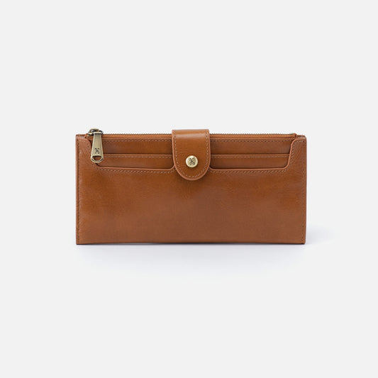 Dunn Continental Wallet In Polished Leather - Truffle | HOBO