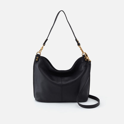 Pier Shoulder Bag In Pebbled Leather - Black | HOBO