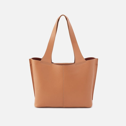 Vida Tote in Micro Pebbled Leather - Biscuit | HOBO