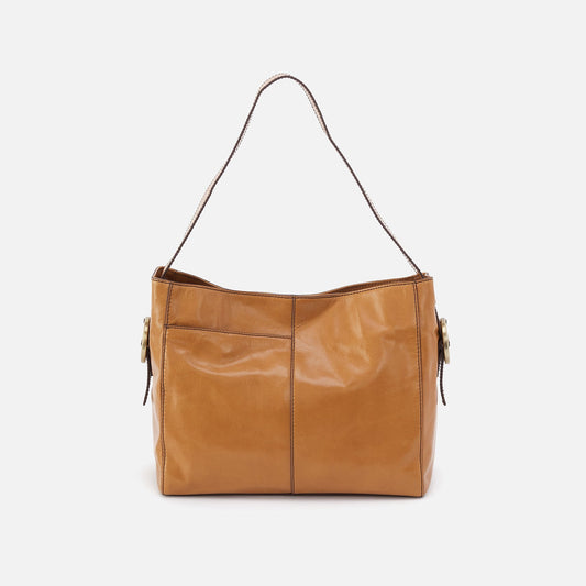 Render Shoulder Bag In Polished Leather - Natural | HOBO