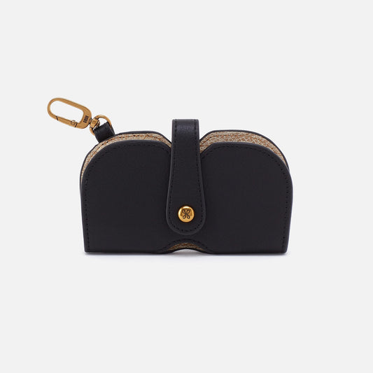 Blink Glasses Holder In Pebbled Leather - Black | HOBO