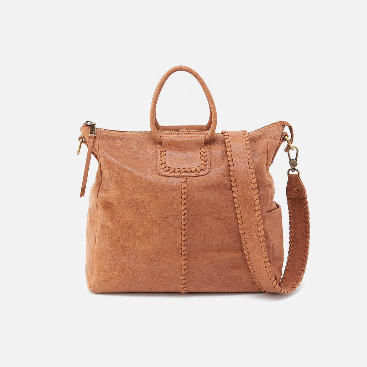 Sheila Large Satchel In Buffed Leather - Whiskey | HOBO