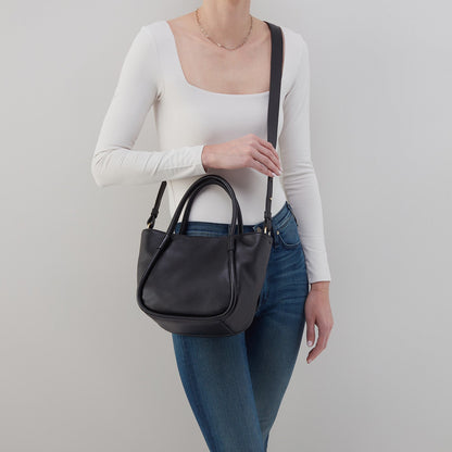 Margot Satchel In Pebbled Leather - Black | HOBO