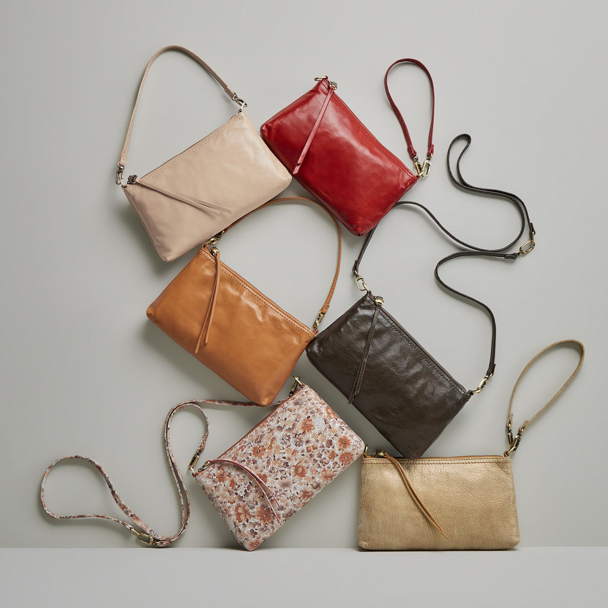 Darcy Crossbody In Polished Leather - Quartz | HOBO