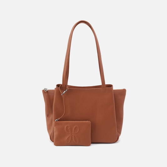 Essential Medium Tote In Soft Saffiano Leather - Lion | HOBO