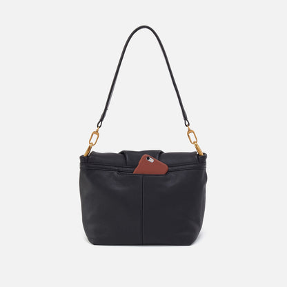 Harley Convertible Shoulder Bag In Pebbled Leather - Black | HOBO