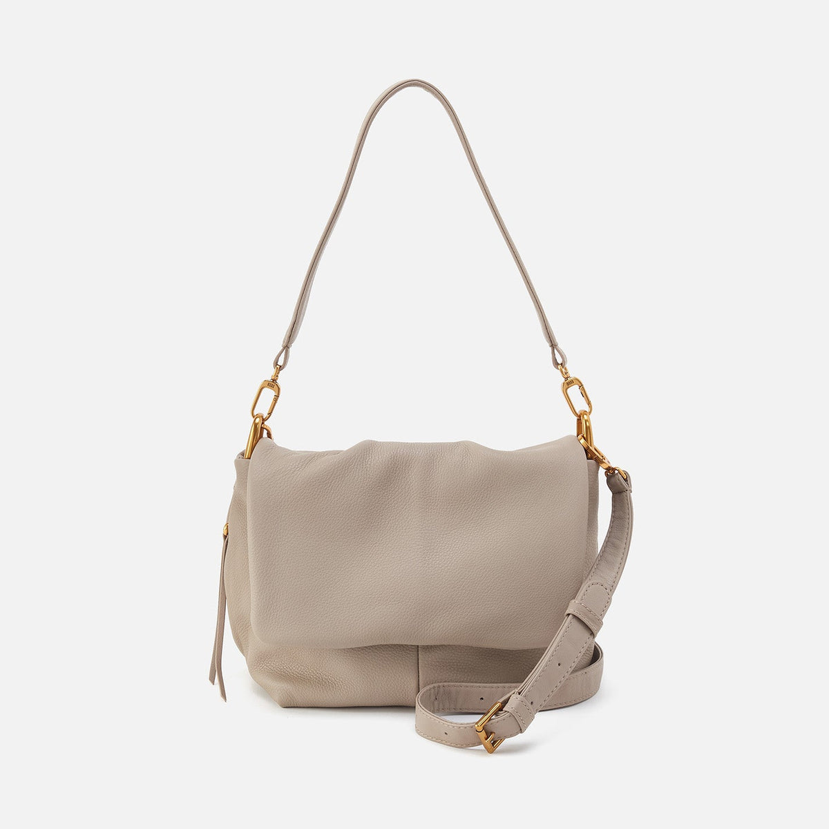 Harley Convertible Shoulder Bag In Pebbled Leather - Taupe | HOBO