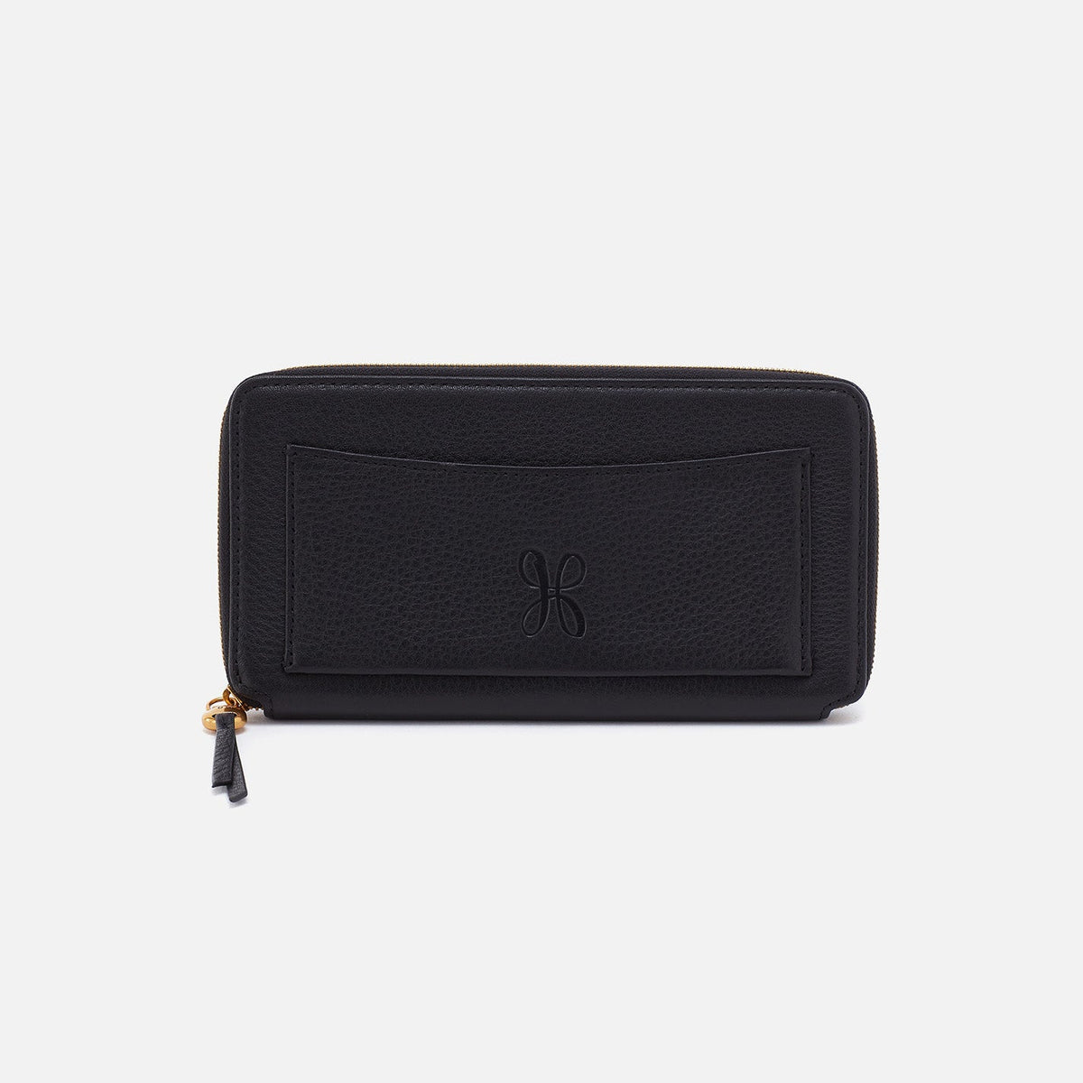 Hart Large Wallet In Pebbled Leather - Black | HOBO