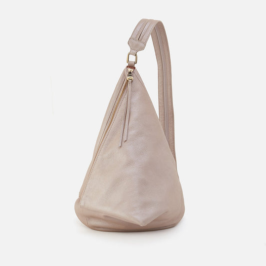 Sway Convertible Sling In Pebbled Metallic Leather - Grey Mist | HOBO