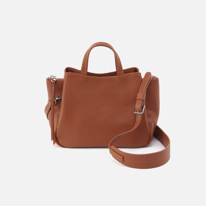 Essential Satchel in Soft Saffiano Leather - Lion | HOBO