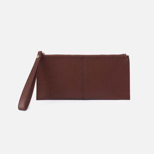 Vida Large Pouch in Micro Pebbled Leather - Chocolate | HOBO