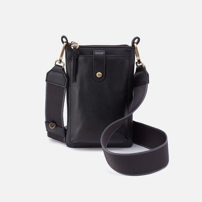 Cass Phone Crossbody In Pebbled Leather - Black | HOBO
