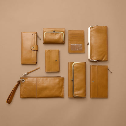 Dunn Continental Wallet In Polished Leather - Natural | HOBO