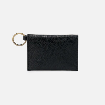 Vida Card Case in Micro Pebbled Leather - Black | HOBO