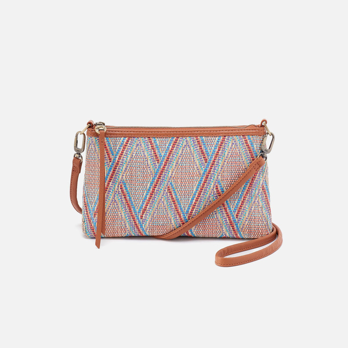 Darcy Crossbody In Multi Weave With Leather Trim - Sunset Raffia | HOBO