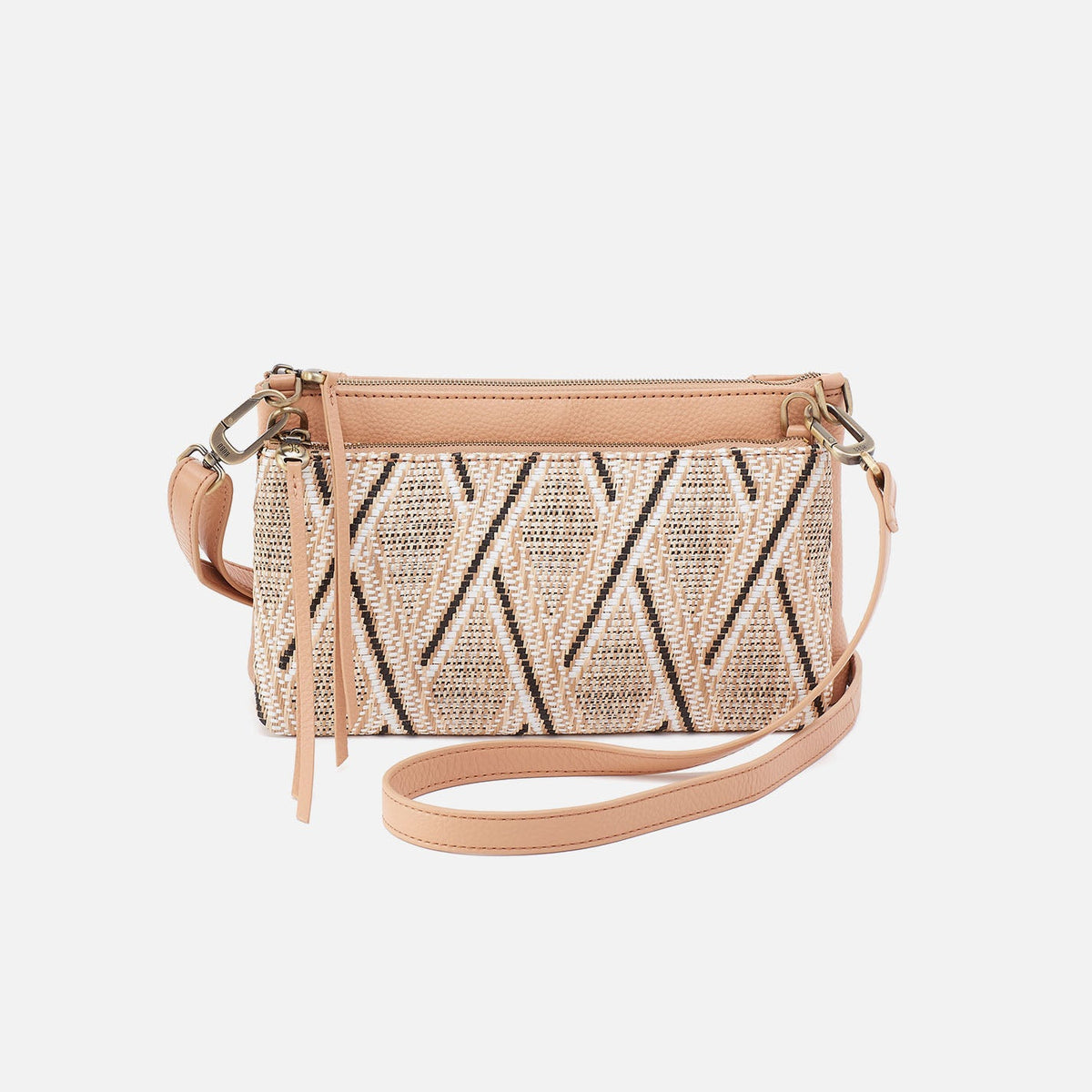 Darcy Double Crossbody In Pebbled Leather - Porcini | HOBO