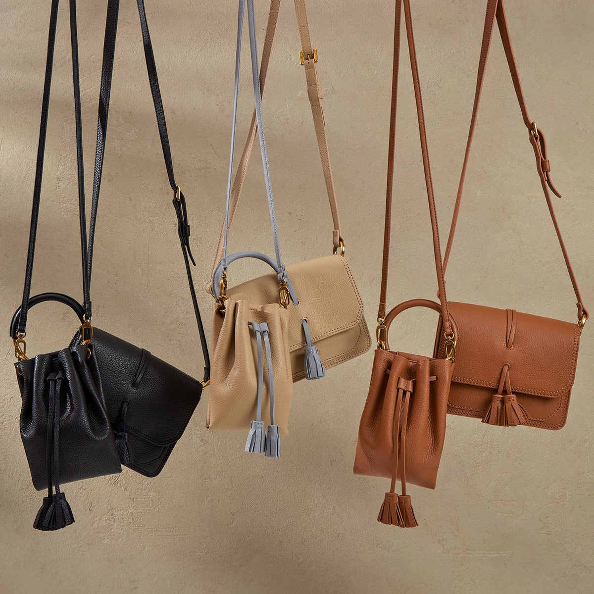 Eden Phone Crossbody In Pebbled Leather - Linen | HOBO