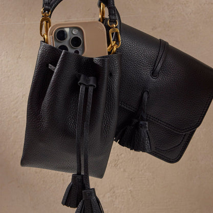 Eden Phone Crossbody In Pebbled Leather - Black | HOBO