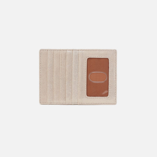 Euro Slide Card Case In Metallic Leather - Sand Shimmer | HOBO