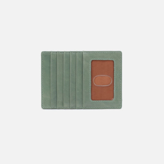 Euro Slide Card Case In Polished Leather - Jade | HOBO