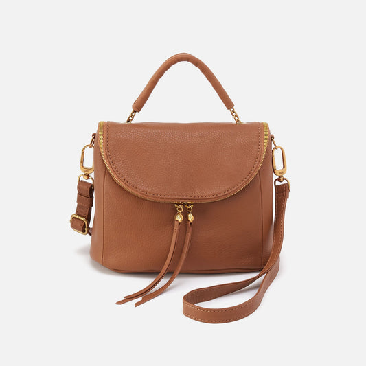 Fern Top Handle Satchel In Pebbled Leather - Warm Honey | HOBO