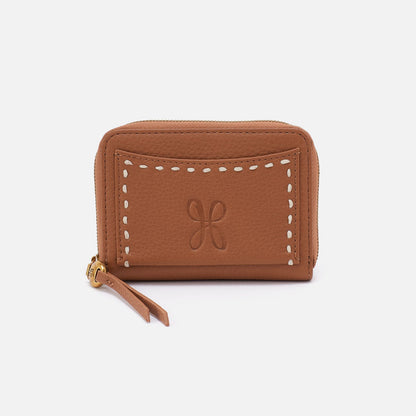 Hart Card Case In Pebbled Leather - Warm Honey | HOBO