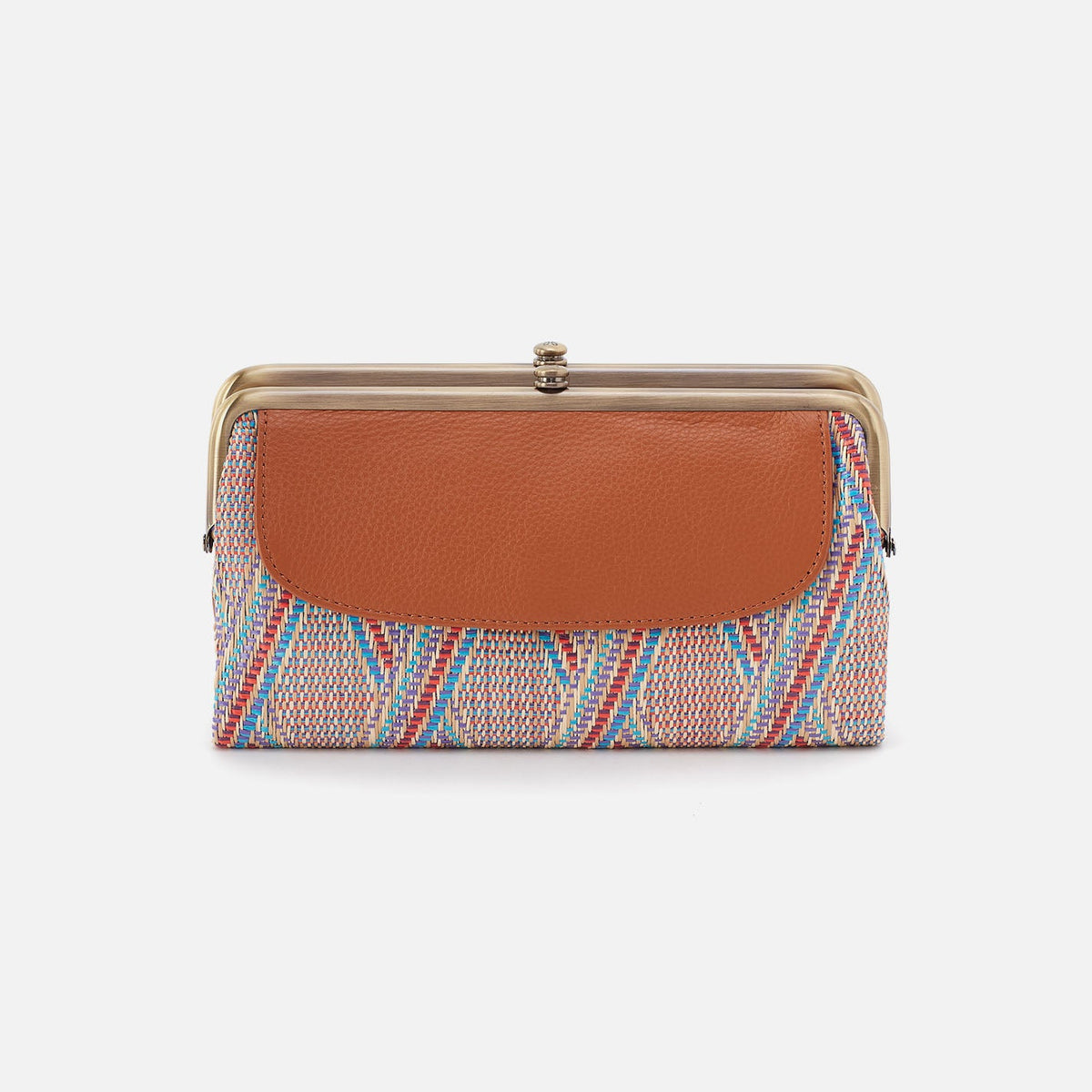 Lauren Clutch-Wallet In Multi Weave With Leather Trim - Sunset Raffia | HOBO