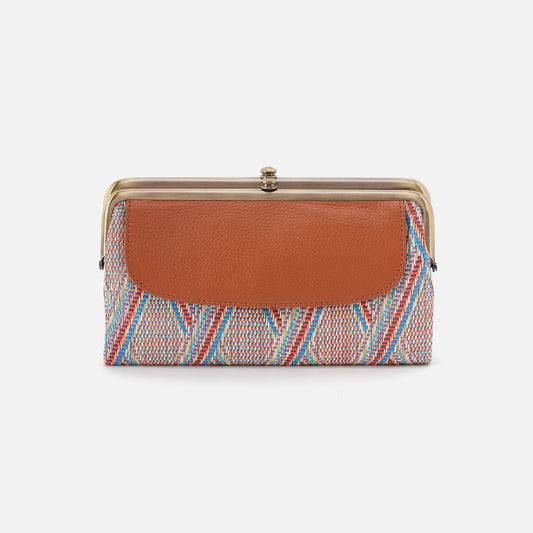 Lauren Clutch-Wallet In Multi Weave With Leather Trim - Sunset Raffia | HOBO