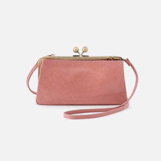 Lauren Frame Crossbody In Polished Leather - Rose | HOBO