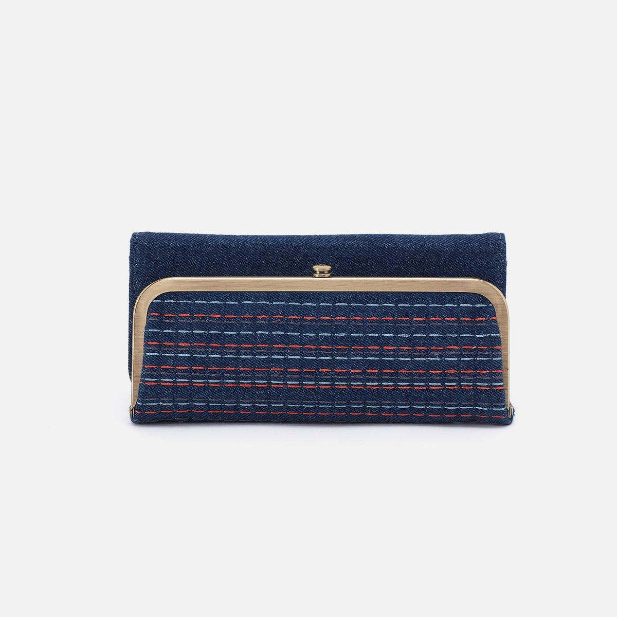 Rachel Continental Wallet In Denim Fabric - Dark Denim | HOBO