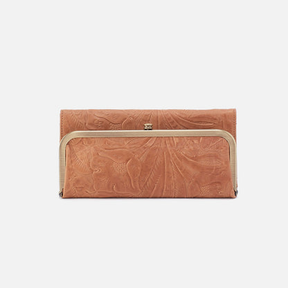 Rachel Continental Wallet In Tooled Embossed Leather - Saddle Tooled Emboss | HOBO