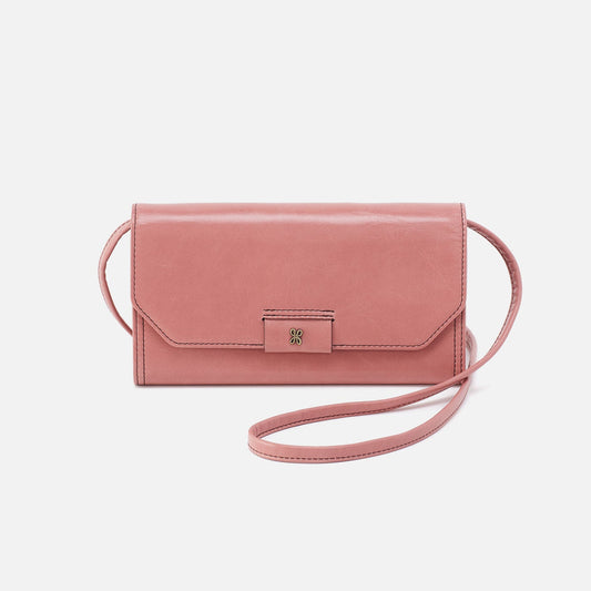 Romy Wallet Crossbody In Polished Leather - Rose | HOBO
