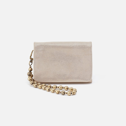 Ross Bead Wristlet In Metallic Leather - Sand Shimmer | HOBO