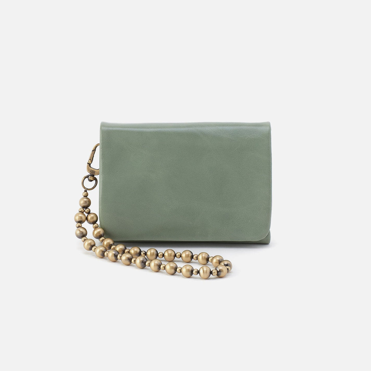 Ross Bead Wristlet In Polished Leather - Jade | HOBO