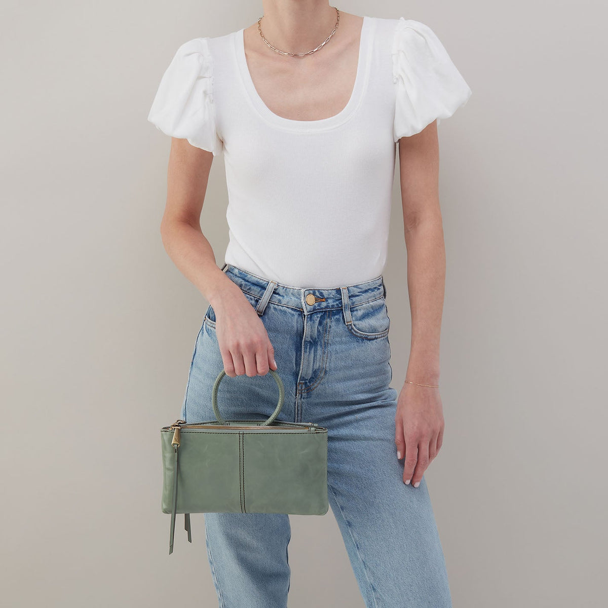 Sable Crossbody In Polished Leather - Jade | HOBO