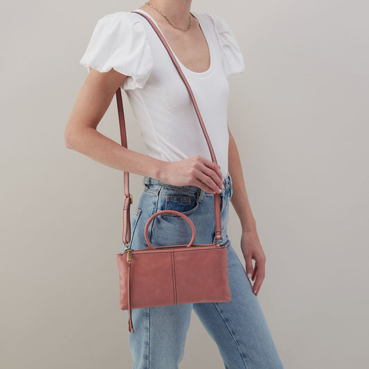 Sable Crossbody In Polished Leather - Rose | HOBO