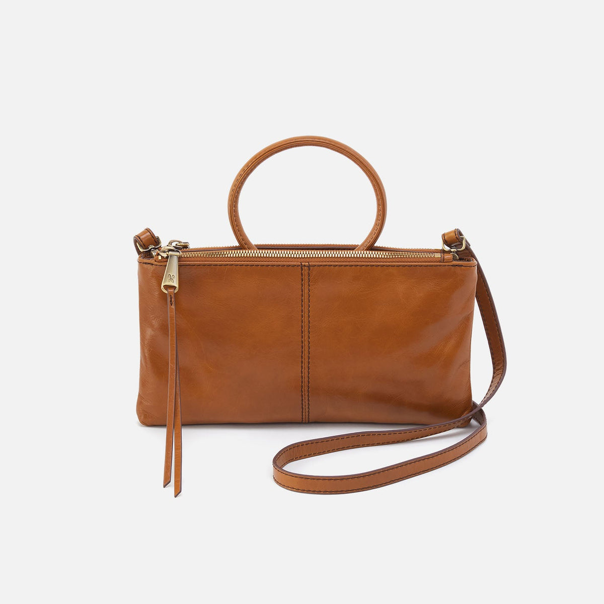 Sable Crossbody In Polished Leather - Truffle | HOBO
