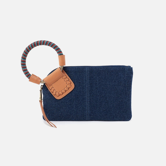 Sable Wristlet In Denim Fabric - Dark Denim | HOBO