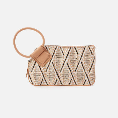 Sable Wristlet In Multi Weave With Leather Trim - Cream Raffia | HOBO