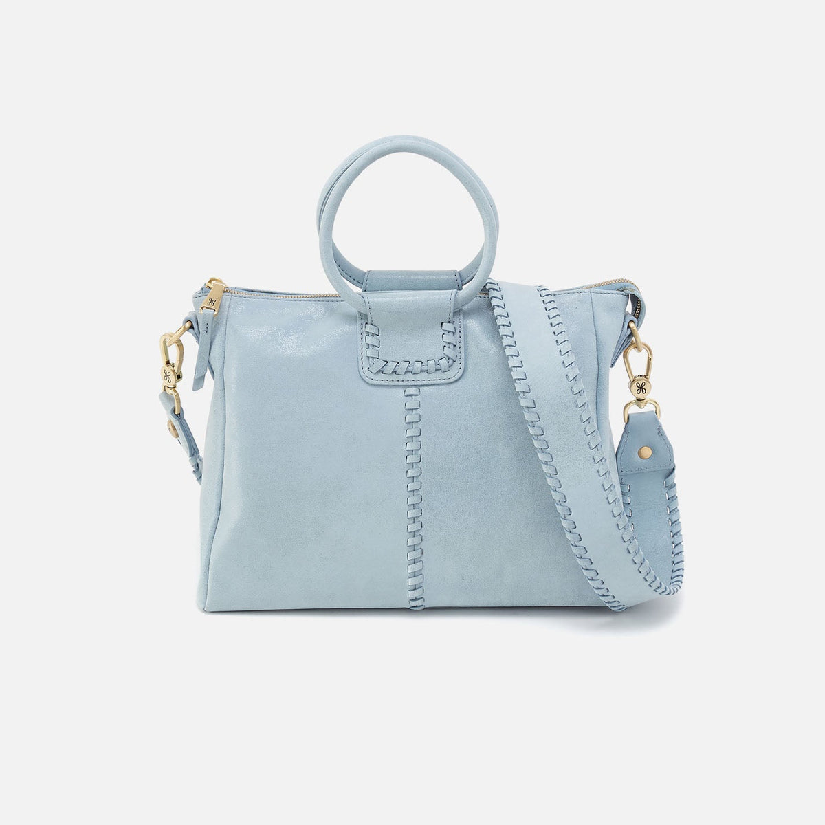 Sheila Medium Satchel In Buffed Leather - Sky | HOBO