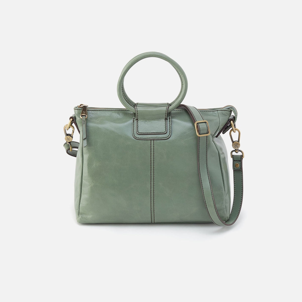 Sheila Medium Satchel In Polished Leather - Jade | HOBO