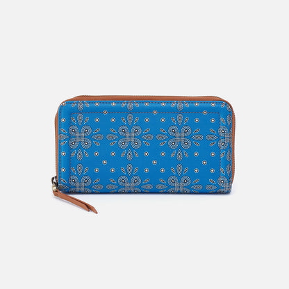 Soma Large Wallet In Coated Canvas - Blue Journey Bandana | HOBO
