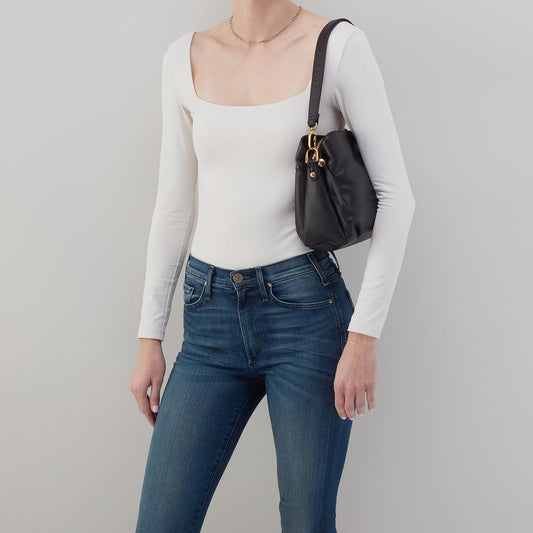 Starr Convertible Shoulder Bag in Pebbled Leather - Blue Pearl | HOBO