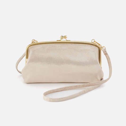 Cora Wallet Crossbody In Metallic Leather - Sand Shimmer | HOBO