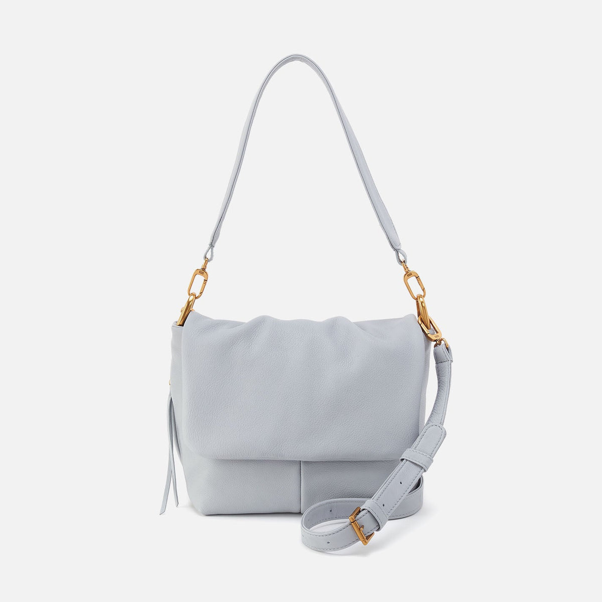 Harley Convertible Shoulder Bag In Pebbled Leather - Blue Pearl | HOBO