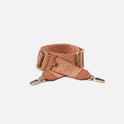 Webbing Strap In Webbing Fabric With Pebbled Leather Trim - Desert Sun | HOBO