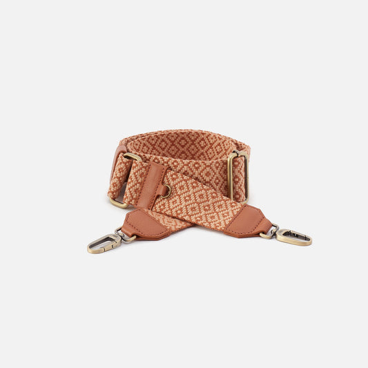Webbing Strap In Webbing Fabric With Pebbled Leather Trim - Desert Sun | HOBO