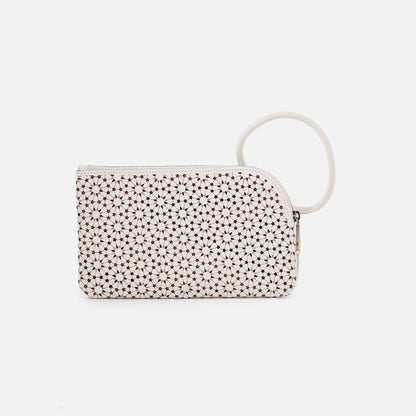Sable Wristlet In Perforated Leather - Ecru Daisy Perf | HOBO