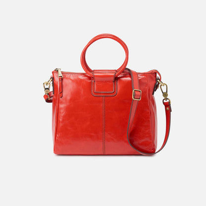 Sheila Medium Satchel In Polished Leather - Grenadine | HOBO