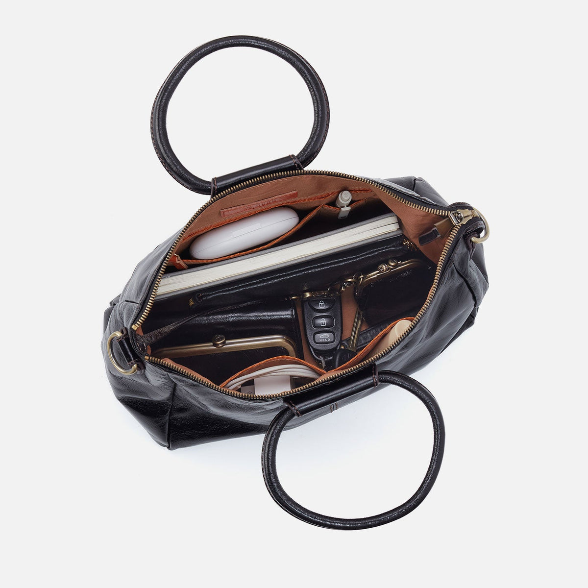 Sheila Medium Satchel In Polished Leather - Grenadine | HOBO